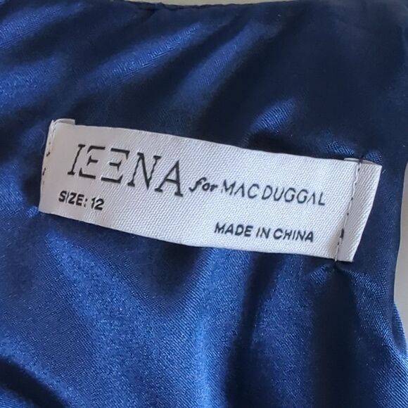 Mac Duggal Formal Gown Navy Chiffon Size 12 - Picture 9 of 13